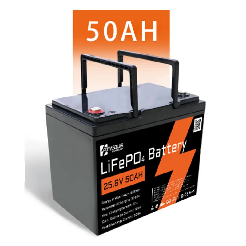 FOYASOLAR LiFePO4 25.6V 50Ah Rechargeable Deep Cycle Battery Pack