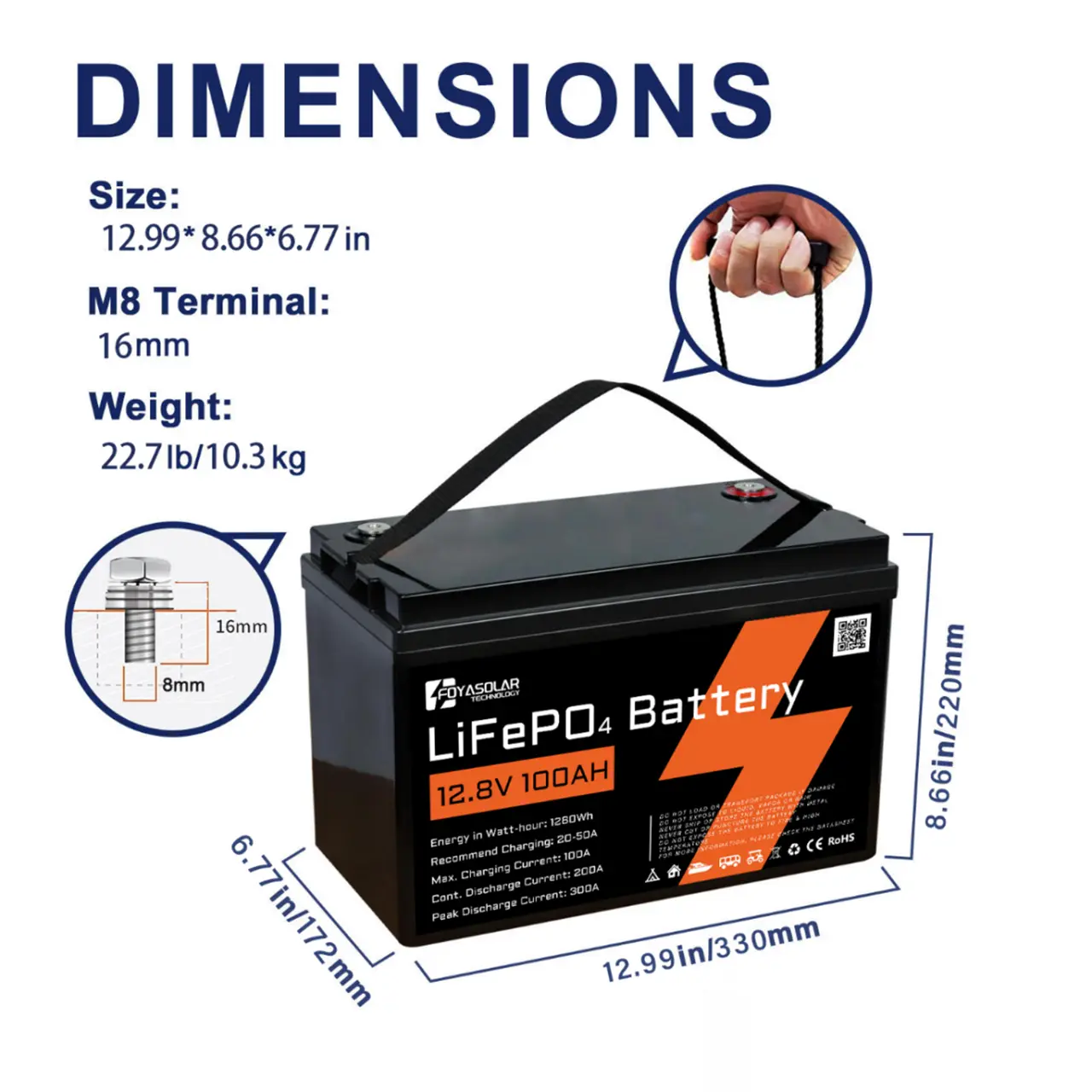 FOYASOLAR LiFePO4 12mr9