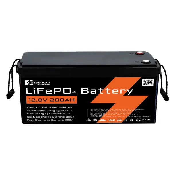 FOYASOLAR LiFePO4 12.8V 200Ah Rechargeable Deep Cycle Battery Pack