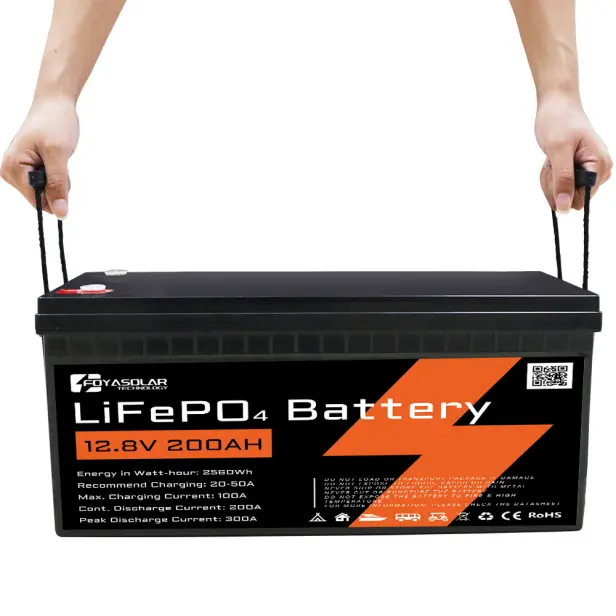 FOYASOLAR LiFePO4 12.8V 200Ah Rechargeable Deep Cycle Battery Pack